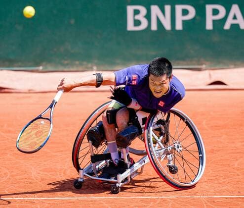 Tennis: French Open Shingo Kunieda of Japan plays against Gustavo Fernandez of Argentina in the men s wheelchair singles final at the French Open tennis tournament in Paris on June 4, 2022.  A14AA0001297326P