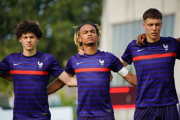 Magnes Akliouche (France) - Sekou Mara (France) - Maxime Esteve (France) FOOTBALL : France U20 vs Argentine U20 - Tournoi Maurice Revello - Aubagne - 04 06 2022 NorbertScanella Panoramic 