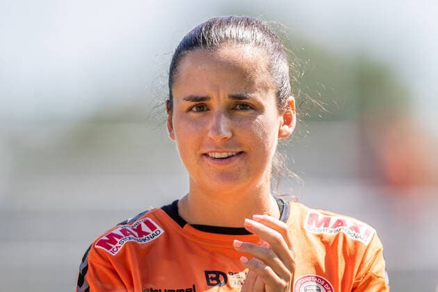 220605 Kristianstads Evelyne Viens under fotbollsmatchen i Damallsvenskan mellan Kristianstad och Örebro den 5 juni 2022 i Kristianstad. Copyright: MATHILDAxAHLBERG BB220605BB873