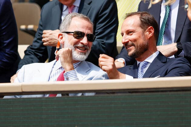 05.06.2022, Tennis, French Open 2022 Roland-Garros, FRA, Paris, Roland Garros Finale Herren Einzel Rafael Nadal (ESP) - Casper Ruud (NOR) v. li. Felipe VI. König von Spanien mit Prinz Haakon Tennis, French Open 2022 Roland-Garros Paris Copyright: xBeckerxEibner-Pressefotox EP_hec