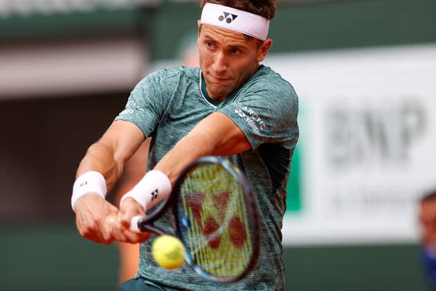 05.06.2022, Tennis, French Open 2022 Roland-Garros, FRA, Paris, Roland Garros Finale Herren Einzel Rafael Nadal (ESP) - Casper Ruud (NOR) Bild: v. li. Casper Ruud (NOR) Copyright: HMBxMedia AntonioxBorga