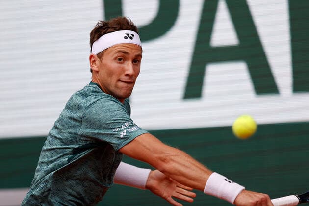 05.06.2022, Tennis, French Open 2022 Roland-Garros, FRA, Paris, Roland Garros Finale Herren Einzel Rafael Nadal (ESP) - Casper Ruud (NOR) Bild: v. li. Casper Ruud (NOR) Copyright: HMBxMedia AntonioxBorga
