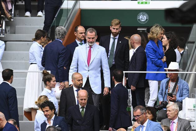 Felipe VI roi d Espagne CELEBRITIES : Roland Garros 2022 - Finale Simple Messieurs - 05 06 2022 JBAutissier Panoramic 