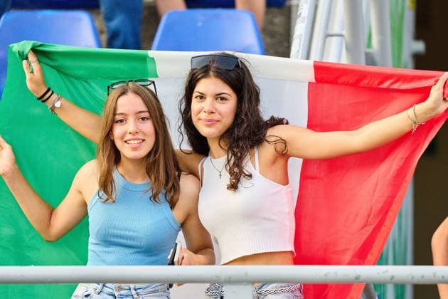 DFB and ITA fans in the UEFA Nations League 2022 match ITALY - GERMANY 1-1 in Season 2022 2023 on Juni 04, 2022 in Bologna, Italy.
