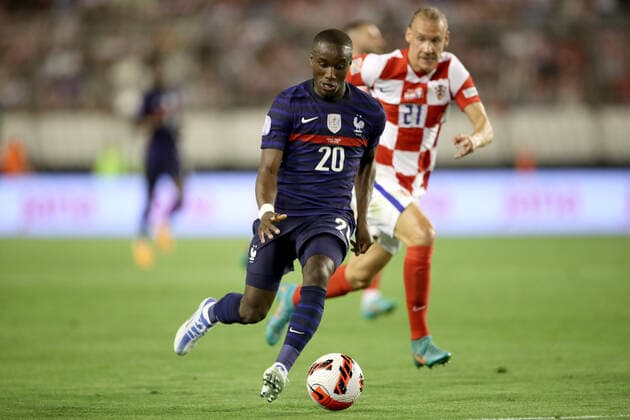 Croatia v France: UEFA Nations League - League Path Group 1 SPLIT, CROATIA - JUNE 06: Moussa Diaby of France controls a ball during the UEFA Nations League League A Group 1 match between Croatia and France at Stadion Poljud on June 6, 2022 in Split, Croatia. IgorxKralj PIXSELL