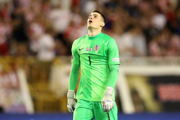 Croatia v France: UEFA Nations League - League Path Group 1 SPLIT, CROATIA - JUNE 06: Dominik Livakovic of Croatia reacts during the UEFA Nations League League A Group 1 match between Croatia and France at Stadion Poljud on June 6, 2022 in Split, Croatia. LukaxStanzl PIXSELL