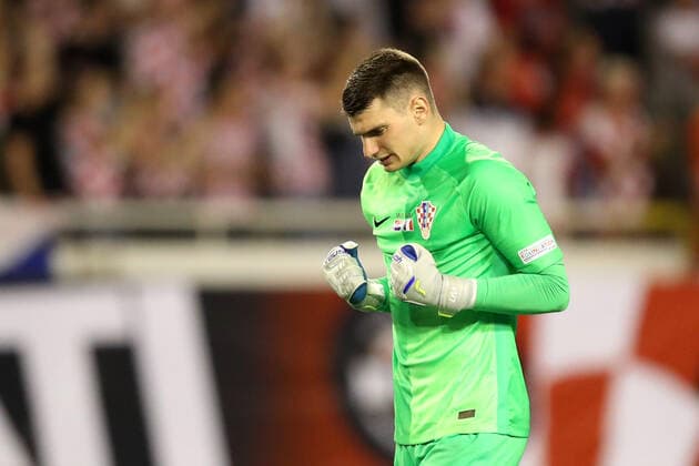 Croatia v France: UEFA Nations League - League Path Group 1 SPLIT, CROATIA - JUNE 06: Dominik Livakovic of Croatia reacts during the UEFA Nations League League A Group 1 match between Croatia and France at Stadion Poljud on June 6, 2022 in Split, Croatia. LukaxStanzl PIXSELL