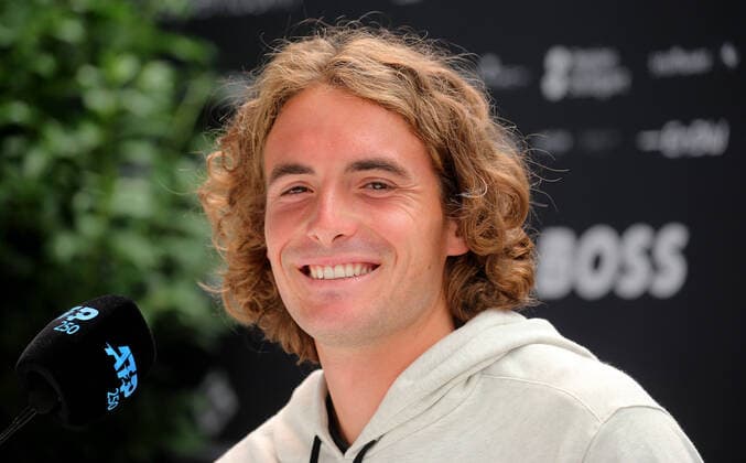 Sport Themen der Woche KW23 Sport Bilder des Tages Stuttgart , Tennis Weissenhof Boss Open , Pressekonferenz, Stefanos Tsitsipas (GRE) *** Stuttgart , Tennis Weissenhof Boss Open , Press Conference, Stefanos Tsitsipas GRE