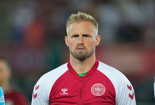 June 6, 2022: Kasper Schmeichel of Denmark before Austria vs Denmark, UEFA Nations league, UEFA Nations league at Ernst-Happel Stadium, Vienna, Austria. CSM. Vienna Austria - ZUMAc04_ 20220606_zaf_c04_192 Copyright: xUlrikxPedersenx
