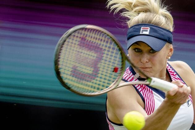 ROSMALEN - Tennis star Kateryna Baindl in action at the international tennis tournament Libema Open. The combined Dutch tennis tournament for men and women will be held on the grass courts of Autotron for twelve days. ANP SANDER KING xVIxANPxSportx xxANPxIVx