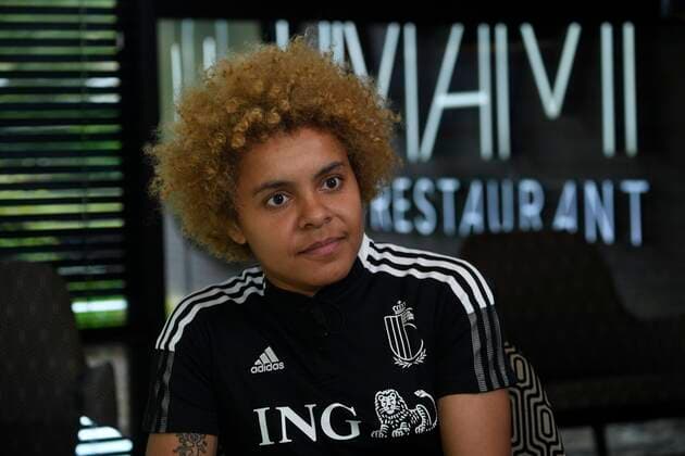 AAIWAILLE, BELGIUM - JUNE 7 : Missipo Kassandra midfielder of Belgium pictured during media activities prior as Women s European championships in England on july 2022.June 7, 2022 in Aiwaille Belgium, 07 06 2022 ( Media activities of Red Flames on June 7 PhotoNews Panoramic 