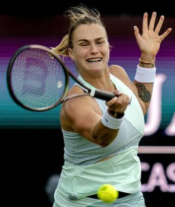 Sport Bilder des Tages ROSMALEN - Tennis star Aryna Sabalenka in action at the international tennis tournament Libema Open. The combined Dutch tennis tournament for men and women will be held on the grass courts of Autotron for twelve days. ANP SANDER KING xVIxANPxSportx xxANPxIVx