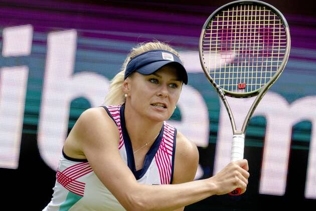 ROSMALEN - Tennis star Kateryna Baindl in action at the international tennis tournament Libema Open. The combined Dutch tennis tournament for men and women will be held on the grass courts of Autotron for twelve days. ANP SANDER KING xVIxANPxSportx xxANPxIVx