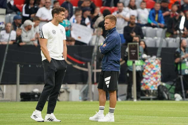 Leon Goretzka, Joshua Kimmich (Deutschland) - Muenchen 07.06.2022: Deutschland vs. England, Allianz Arena, Nations League A 2. Spieltag