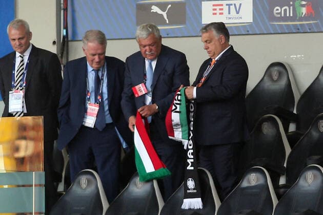 ROME, Italy - 07.06.2022: Hungarian premier Vktor Orban on the stand in the UEFA Nations League 2023 football match between Italy vs HUngary at Orogel Stadium-Dino Manuzzi in Cesena on 07 june 2022.  Copyright: xMarcoxIacobuccix xipa-agency.netx xMarcoxIacobuccix 0