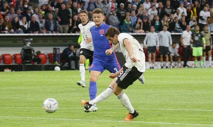 München , Fußball UEFA Nations League Deutschland vs. England ,Abseitstor von Jonas Hofmann ( GR )