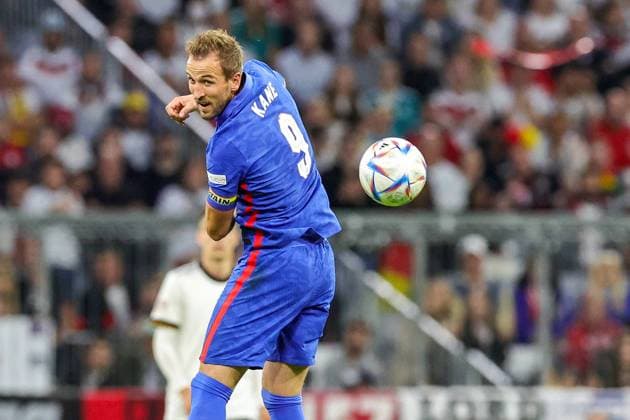 Germany v England UEFA Nations League 07 06 2022. Harry Kane (9) of England during the UEFA Nations League match between Germany and England at Allianz Arena, Munich, Germany on 7 June 2022. Editorial use only , Copyright: xNigelxKeenex PSI-15374-0030