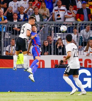 Germany v England UEFA Nations League John Stones of England and Nico Schlotterbeck of Germany during the UEFA Nations League match between Germany and England at Allianz Arena, Munich Content Not Available For UK Newspapers Copyright: xPaulxChestertonx FIL-16985-0115 UK Newspapers OUT