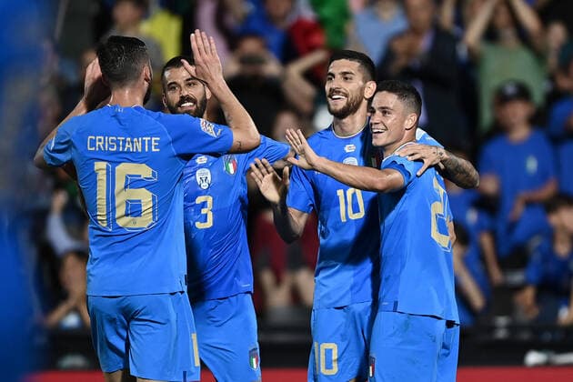 Db Cesena 07 06 2022 - Uefa Nations League Italia-Ungheria foto Daniele Buffa Image nella foto: esultanza gol Lorenzo Pellegrini 