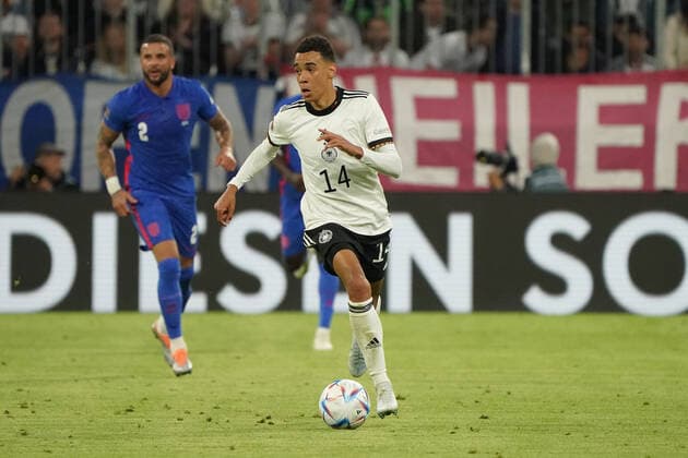 Jamal Musiala (Deutschland Germany) - Muenchen 07.06.2022: Deutschland vs. England, Allianz Arena, Nations League A 2. Spieltag