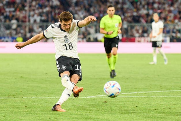 Jonas Hofmann, DFB 18 scores, shoots goal , Tor, Treffer, Torschuss, 1-0 in the UEFA Nations League 2022 match GERMANY - ENGLAND in Season 2022 2023 on Juni 07, 2022 in Munich, Germany.