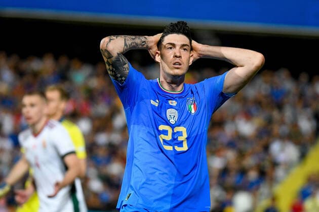June 7, 2022, Cesena, Italy: Cesena, Italy, Dino Manuzzi stadium, June 07, 2022, Disappointment of Italy s Alessandro Bastoni during Italy vs Hungary - football UEFA Nations League match. football UEFA Nations League match - Italy vs Hungary, Cesena, Italy - ZUMAl164 20220607_zsa_l164_036 Copyright: xEttorexGriffonix