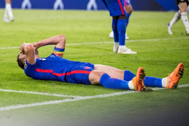 UEFA Nations League, Deutschland - England; 07.06.2022 Harry Kane (England, 9) frustriert UEFA Nations League, Deutschland - England, Allianz Arena, Muenchen Copyright: xBEAUTIFULxSPORTS Wunderlx