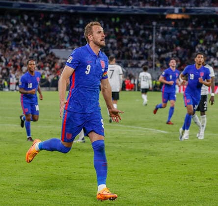 Germany v England UEFA Nations League Harry Kane of England celebrates his goal from the penalty spot during the UEFA Nations League match between Germany and England at Allianz Arena, Munich Content Not Available For UK Newspapers Copyright: xPaulxChestertonx FIL-16985-0212 UK Newspapers OUT