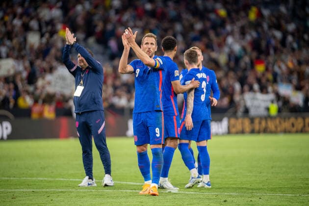 Harry Kane (England, 09), GER, Deutschland Germany vs. England, Fussball, Laenderspiel, UEFA Nations League Division A, Gruppe 3, 2022 2023, 07.06.2022, DFB DFL regulations prohibit any use of photographs as image sequences and or quasi-video., GER, Deutschland Germany vs. England, Fussball, Laenderspiel, UEFA Nations League Division A, Gruppe 3, 2022 2023, 07.06.2022 Muenchen Copyright: xEibner-Pressefoto SaschaxWaltherx EP_EER