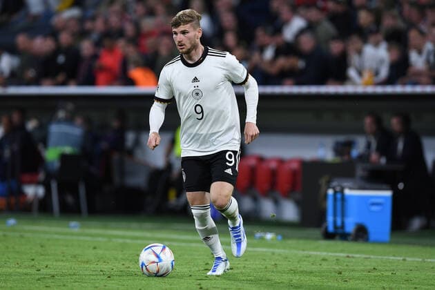 Fußball UEFA Nations League Deutschland - England am 07.06.2022 in der Allianz Arena in München Timo Werner ( Deutschland ) DFB regulations prohibit any use of photographs as image sequences and or quasi-video.