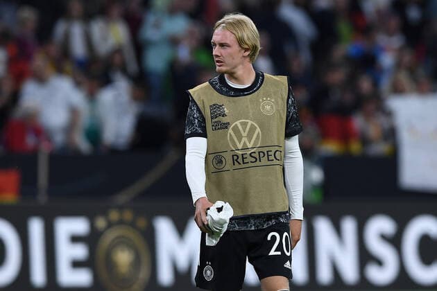 Fußball UEFA Nations League Deutschland - England am 07.06.2022 in der Allianz Arena in München Julian Brandt ( Deutschland ) DFB regulations prohibit any use of photographs as image sequences and or quasi-video.