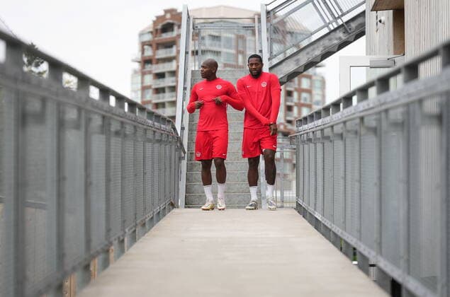 June 7, 2022, VANCOUVER, BC, CANADA: Canadian national men s soccer team defenders Kamal Miller, left, and Doneil Henry arrive for a training session for a CONCACAF Nations League match against Curacao, in Vancouver, on Tuesday, June 7, 2022. Canada s men s soccer team is back to training for the Thursday match, but the players say there s still work to be done on reaching a new deal with the s national governing body. A scheduled friendly against Panama on Sunday was cancelled after the Canadian team refused to play due to a labour dispute. Canada News - June 7, 2022  - ZUMAc35_ 20220607_zaf_c35_086 Copyright: xDarrylxDyckx