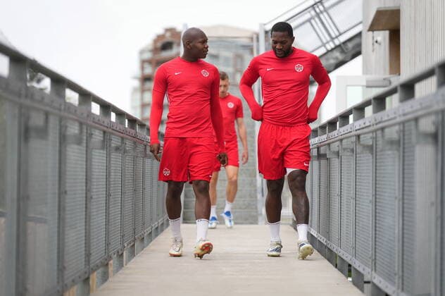 June 7, 2022, VANCOUVER, BC, CANADA: Canadian national men s soccer team defenders Kamal Miller, left, and Doneil Henry arrive for a training session for a CONCACAF Nations League match against Curacao, in Vancouver, on Tuesday, June 7, 2022. Canada s men s soccer team is back to training for the Thursday match, but the players say there s still work to be done on reaching a new deal with the s national governing body. A scheduled friendly against Panama on Sunday was cancelled after the Canadian team refused to play due to a labour dispute. Canada News - June 7, 2022  - ZUMAc35_ 20220607_zaf_c35_087 Copyright: xDarrylxDyckx