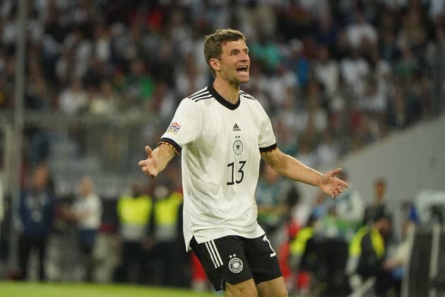 Fussball, Nations League, Länderspiel, Gruppe C, Deutschland-England, 07.06.2022, Allianzarena München Thomas Müller, Mueller, Deutschland