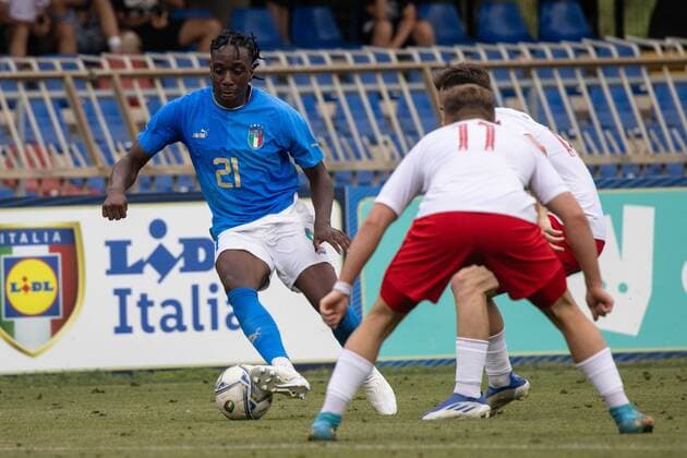 Franco Daryl Tongya Heubang of Italy U20 in action during the International Friendly, Länderspiel, Nationalmannschaft match between Italy U20 and Poland U20 at Stadio Riviera delle Palme on June 7, 2022 in San Benedetto del Tronto, Italy. Ã‚ Photo: Cinzia Camela.  Copyright: xCinziaxCamelax xipa-agency.netx xx 0