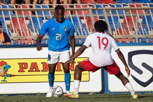 June 7, 2022, San Benedetto del Tronto, Italy: Franco Daryl Tongya Heubang of Italy U20 in action during the International Friendly, Länderspiel, Nationalmannschaft match between Italy U20 and Poland U20 at Stadio Riviera delle Palme on June 7, 2022 in San Benedetto del Tronto, Italy. Ã‚ Photo: . Other - U20 Italy vs Poland, San Benedetto del Tronto, Italy  - ZUMAl164 20220607_zsa_l164_188 Copyright: xCinziaxCamelax