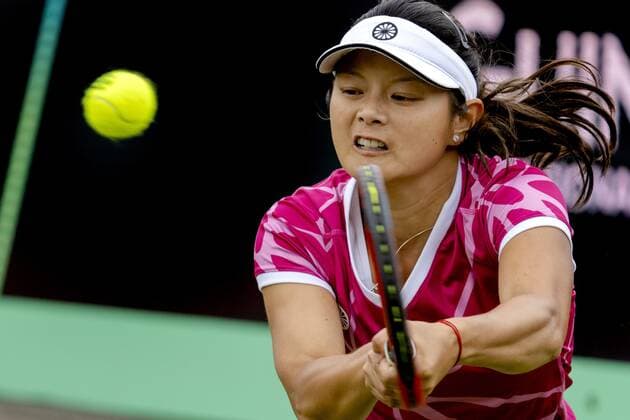 ROSMALEN - Tennis star Arianne Hartono in action at the international tennis tournament Libema Open. The combined Dutch tennis tournament for men and women will be held on the grass courts of Autotron for twelve days. ANP SANDER KING xVIxANPxSportx xxANPxIVx