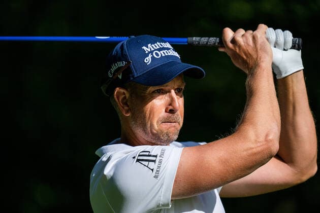 220609 Henrik Stenson of Sweden during the first round of the Scandinavian Mixed golf tournament on June 9, 2022 in Halmstad. Photo: Mathias Bergeld BILDBYRAN kod MB MB0395 golf scandinavian mixed day 1 bbeng sweden sverige Copyright: MATHIASxBERGELD BB220609MB020
