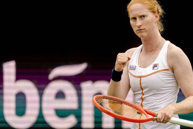 ROSMALEN - Tennis player Alison van Uytvanck (Belgium) in action at the international tennis tournament Libema Open. The combined Dutch tennis tournament for men and women will be held on the grass courts of Autotron for twelve days. ANP SANDER KING xVIxANPxSportx xxANPxIVx