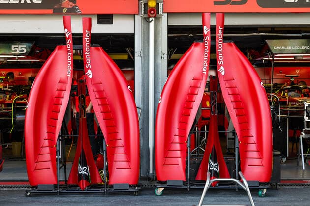 Scuderia Ferrari F1-75, mechanical detail of engine covers and sidepods during the Formula 1 Azerbaijan Grand Prix 2022, 8th round of the 2022 FIA Formula One World Championship, WM, Weltmeisterschaft on the Baku City Circuit, from June 10 to 12, 2022 in Baku, Azerbaijan - F1 - AZERBAIJAN GRAND PRIX 2022 DPPI Panoramic  20220609_GOOD5168