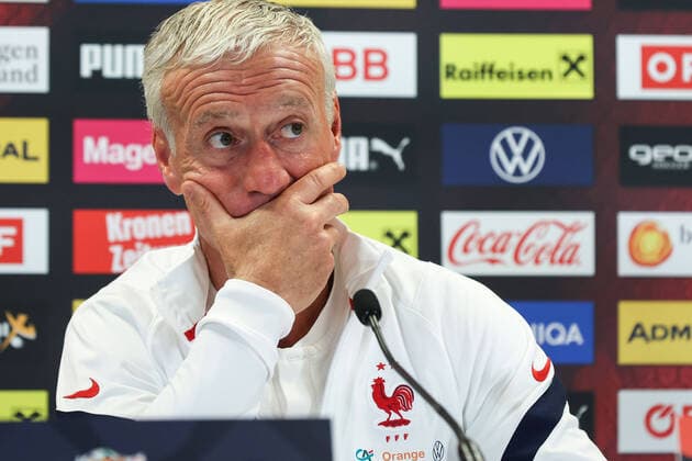 Sport Themen der Woche KW23 Sport Bilder des Tages SOCCER - NL, AUT vs FRA, preview VIENNA,AUSTRIA,09.JUN.22 - SOCCER - UEFA Nations League, OEFB international match, Länderspiel, Nationalmannschaft Austria vs France, preview, press conference, PK, Pressekonferenz FRA. Image shows head coach Didier Deschamps (FRA).  GEPAxpictures xArminxRauthner