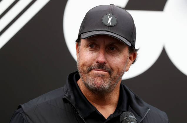 Mandatory Credit: Photo by James Marsh Shutterstock (12977875bm) Phil Mickelson of USA during his post round press conference, PK, Pressekonferenz LIV Golf Invitational London, Day One, Golf, Centurion Club, Hertfordshire, UK - 09 June 2022 LIV Golf Invitational London, Day One, Golf, Centurion Club, Hertfordshire, UK - 09 June 2022 Copyright: xJamesxMarsh Shutterstockx 12977875bm
