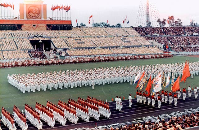 Sports parade 825129 01.07.1954 Sports parade at the Moscow Dynamo Stadium. Reproduction. RIA Novosti Sputnik Moscow Russia  Copyright: xRIAxNovostix