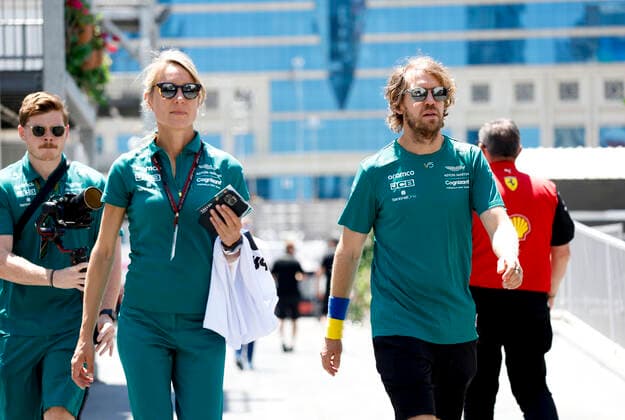 5 Sebastian Vettel (DEU, Aston Martin Aramco Cognizant F1 Team), F1 Grand Prix of Azerbaijan at Baku City Circuit on June 11, 2022 in Baku, Azerbaijan. (Photo by HOCH ZWEI) Baku Azerbaijan