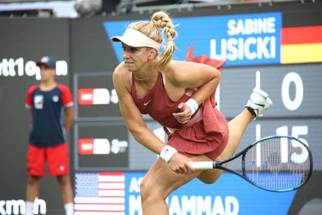 DEU, bett1open2022, Qualifikation, 11.06.2022, Mercedes-Benz-Arena, Berlin, DEU, bett1open2022, Qualifikation, im Bild Sabine LISICKI GER vs. Asia MUHAMMAD USA Foto: Juergen Engler nordphoto GmbH