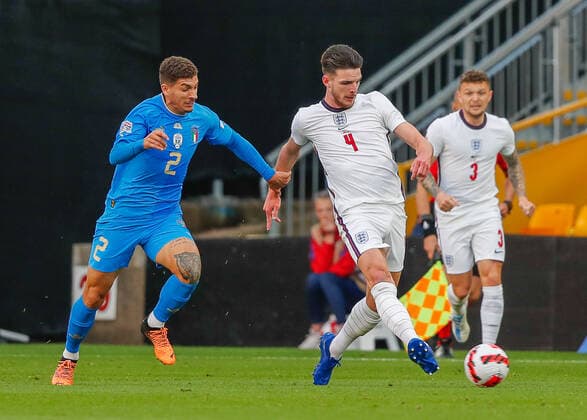 England v Italy UEFA Nations League Declan Rice of England during the UEFA Nations League match between England and Italy at Molineux, Wolverhampton Content Not Available For UK Newspapers Copyright: xPaulxChestertonx FIL-17006-0058 UK Newspapers OUT