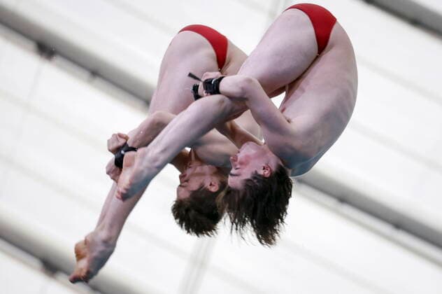 June 11, 2022, Calgary, AB, CANADA: Canada s Benjamin Tessier, and Matt Cullen compete in the Mens Open 10M Synchro Finals in Calgary, Alta., Saturday, June 11, 2022. Tessier Benjamin, Matt Cullen - ZUMAc35_ 20220611_zaf_c35_030 Copyright: xJeffxMcintoshx