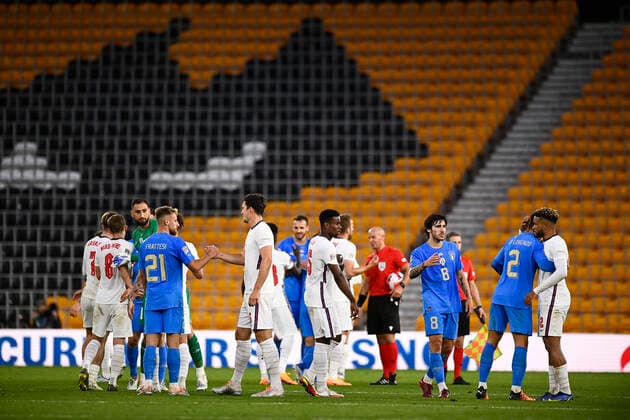 Photo LaPresse - Fabio Ferrari June, 11 2022 Wolverhampton, United Kingdom soccer England vs Italy - Uefa Nations League - Group C 3 6 - Molineux Stadium. In the pic:end of the match  Copyright: xFabioxFerrari LaPressex