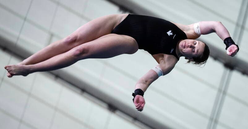 Sport Bilder des Tages June 11, 2022, Calgary, AB, CANADA: Canada s Celina Toth compete in the Women s Open Platform Finals in Calgary, Alta., Saturday, June 11, 2022. Celina Toth  - ZUMAc35_ 20220611_zaf_c35_082 Copyright: xJeffxMcintoshx