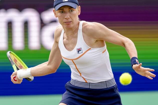 2022-06-12 12:15:34 ROSMALEN - Tennis player Ekaterina Alexandrova (Russia) in action against Aryna Sabalenka (not in photo, Belarus) during the final of the international tennis tournament Libema Open. The combined Dutch tennis tournament for men and women will be held on the grass courts of Autotron for twelve days. ANP SANDER KONING netherlands out - belgium out Rosmalen xVIxxIVx